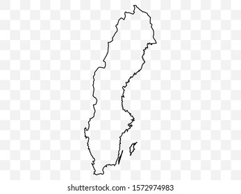 Sweden map on transparent background. Vector illustration.