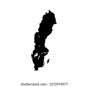 Sweden map on white background. Vector illustration.
