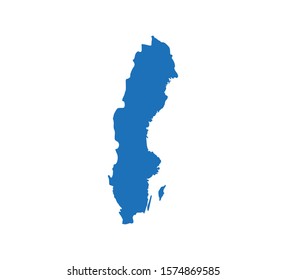 Sweden map on white background. Vector illustration.