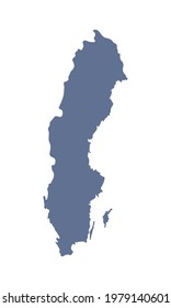 Schwedenkarte auf weißem Hintergrund