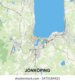 Jönköping, Sweden map poster art