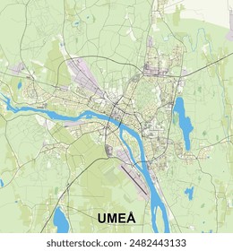 Umeå, Schweden Karte Poster Kunst