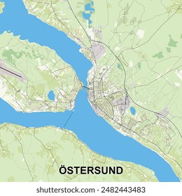 Östersund, Suecia mapa poster art