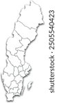 SWEDEN MAP WITH ITS PROVINCES AND POLITICAL ADMINISTRATIVE DIVISIONS