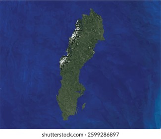 Sweden map with satellite view design style.