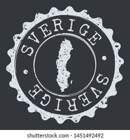 Sweden Map Seal. Silhouette Postal Passport Stamp. Round Vector Icon Postmark.