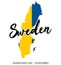 Sweden Map Silhouette Flag Button Vector Stock Vector (Royalty Free ...