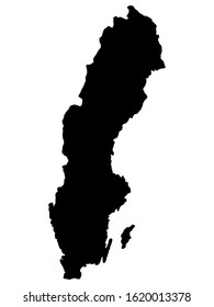 Sweden Map Silhouette Vector illustration eps 10