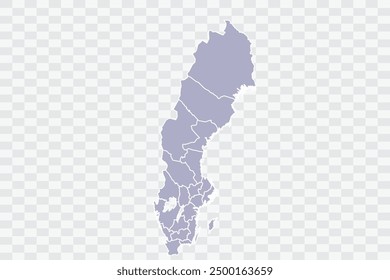 Schweden Karte silberne Farbe auf weißem Hintergrund Qualitätsdateien Png