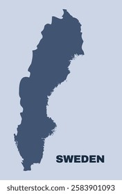 Sweden map simple flat vector