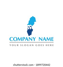 sweden map and teeth dental care symbol logo vector