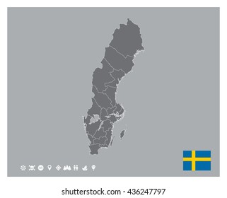 Sweden Map Template