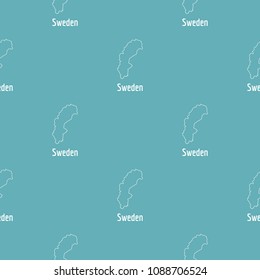 Sweden map thin line. Simple illustration of Sweden map vector isolated on white background