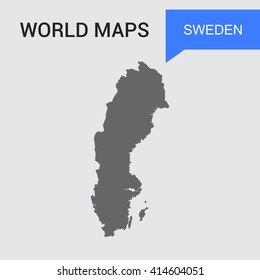 Sweden Map vector. country border map.