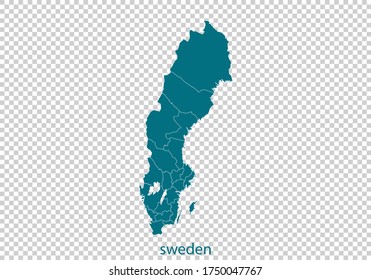 vector de mapa de suecia, color de suela aislado sobre fondo transparente