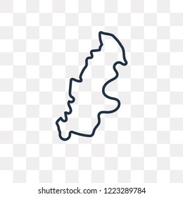 Sweden map vector outline icon isolated on transparent background, high quality linear Sweden map transparency concept can be used web and mobile