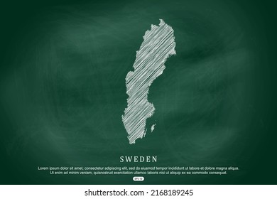 Schwedenplan - Weltkarte, internationale Vektorvorlage mit weißer Umrisskizze und alter Schulart einzeln auf grünem Hintergrund - Vektorgrafik10