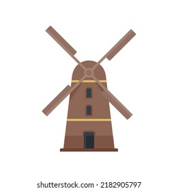 Sweden mill icon. Flat illustration of Sweden mill vector icon isolated on white background