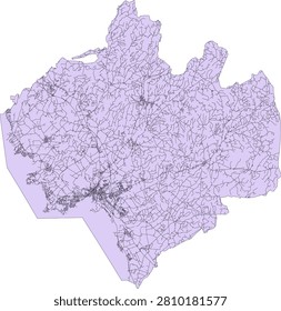 Sweden Municipality Halmstad Vector Road Map