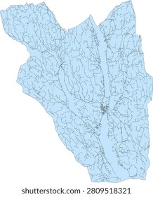 Sweden Municipality Sunne Vector Road Map
