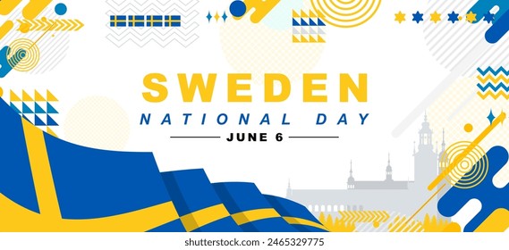 Schweden Nationalfeiertag Hintergrund. Vektorillustration