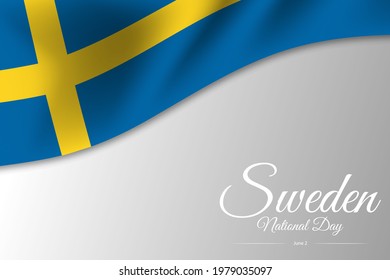 Sweden National day with brush flag vector illustration.