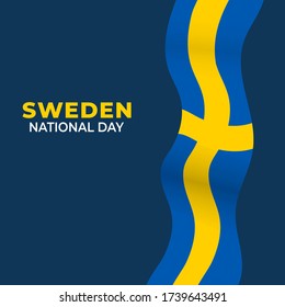 Sweden National Day. Celebrated annually on June 6 in Sweden. Happy national holiday of freedom. Swedish flag. Can used for Patriotic poster, greeting card, banner, flyer design. Vector illustration