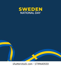 Sweden National Day. Celebrated annually on June 6 in Sweden. Happy national holiday of freedom. Swedish flag. Can used for Patriotic poster, greeting card, banner, flyer design. Vector illustration