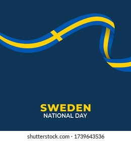Sweden National Day. Celebrated annually on June 6 in Sweden. Happy national holiday of freedom. Swedish flag. Can used for Patriotic poster, greeting card, banner, flyer design. Vector illustration