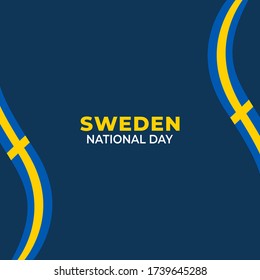 Sweden National Day. Celebrated annually on June 6 in Sweden. Happy national holiday of freedom. Swedish flag. Can used for Patriotic poster, greeting card, banner, flyer design. Vector illustration