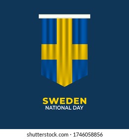 Sweden National Day. Celebrated annually on June 6 in Sweden. Happy national holiday of freedom. Sweden flag. Patriotic poster design. Vector illustration