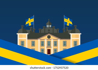 Sweden National Day. Celebrated annually on June 6 in Sweden. Happy national holiday of freedom. Sweden flag. Patriotic poster design. Vector illustration
