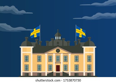 Sweden National Day. Celebrated annually on June 6 in Sweden. Happy national holiday of freedom. 
Sweden flag. Patriotic poster design. Vector illustration