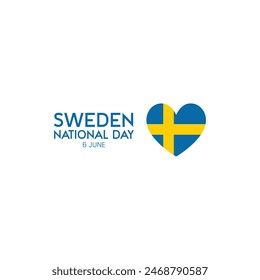 Sweden National Day Vector Illustration on 6 June Celebration with Swedish  Flag in Templates, Card, banner, poster, background design.