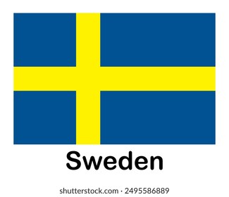 Sweden national flag. Banner, state symbol, flagpole.