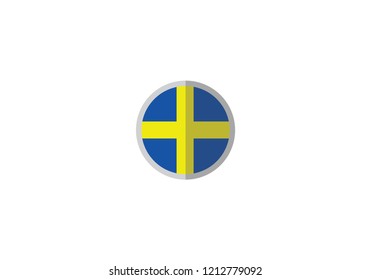 Sweden national flag circle shape country emblem state symbol