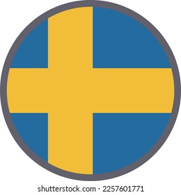 Sweden national flag icon vector Illustration material