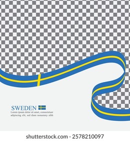 Sweden national flag ribbon stock vector