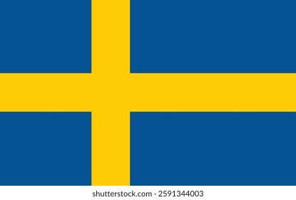 Sweden National Flag. Vector Design