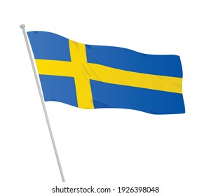 Sweden national flag. vector illustration