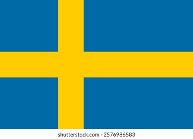 sweden national simple flag, swedish state flag vector illustration