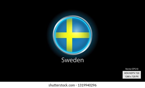 Sweden national team logo, round shape with frame.