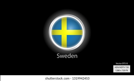 Sweden national team logo, round shape with frame.