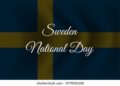 Sweden National with waving flag national day vector illustration.