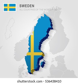 Sweden Neighboring Countries Europe Administrative Map Stock Vector ...
