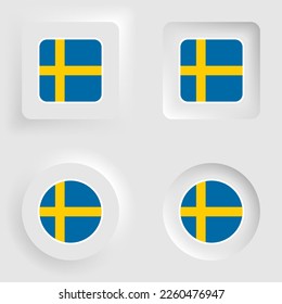 Sweden neumorphic graphic and label set. Element of impact for the use you want to make of it.