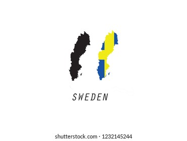 Sweden outline map country shape 