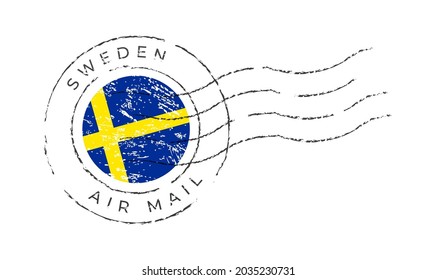 süße Portomarke. Nationalflagge Postage Stamp einzeln auf weißem Hintergrund, Vektorgrafik. Stempel mit offiziellem Länderkennzeichen und Ländernamen