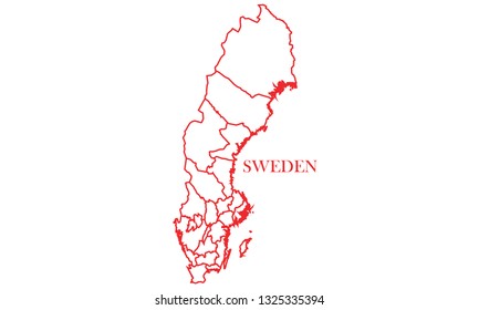 Sweden red line map