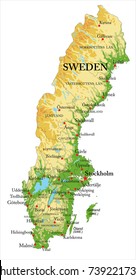 Sweden relief map